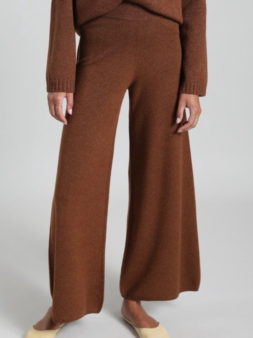 Leset Zoe Wide Leg Pant Choco Melange